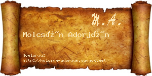 Molcsán Adorján névjegykártya